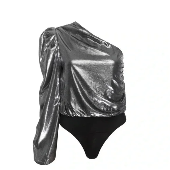 MISA Los Angeles Bodysuit in Silver Bianca Size Small - Picture 2 of 8